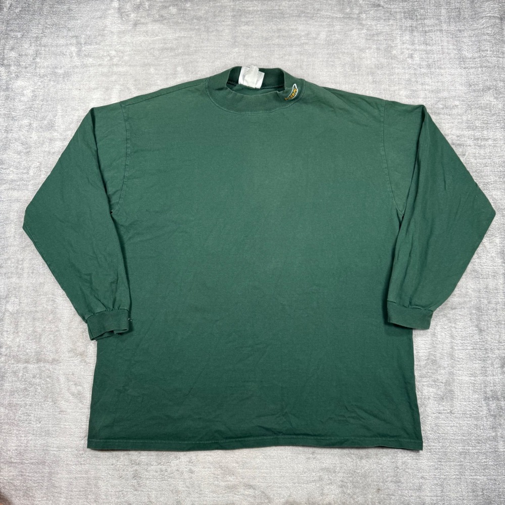Green bay Packers Shirt Mens XL Green Vintage 90s Mock Neck Embroidered Golf NFL